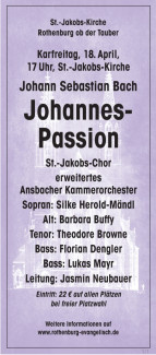 Plakat Johannespassion